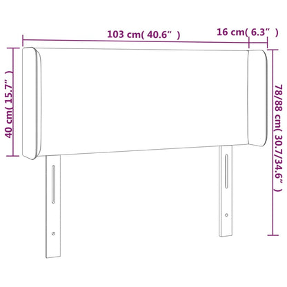 vidaXL Kopfteil mit Ohren Grau 103x16x78/88 cm Kunstleder