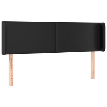 vidaXL Kopfteil mit Ohren Schwarz 147x16x78/88 cm Kunstleder