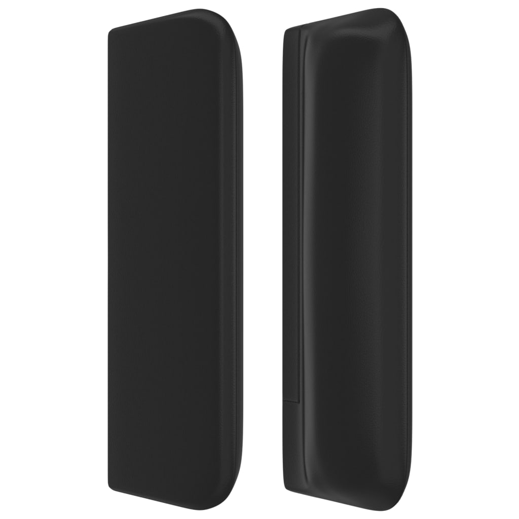 vidaXL Kopfteil mit Ohren Schwarz 147x16x78/88 cm Kunstleder