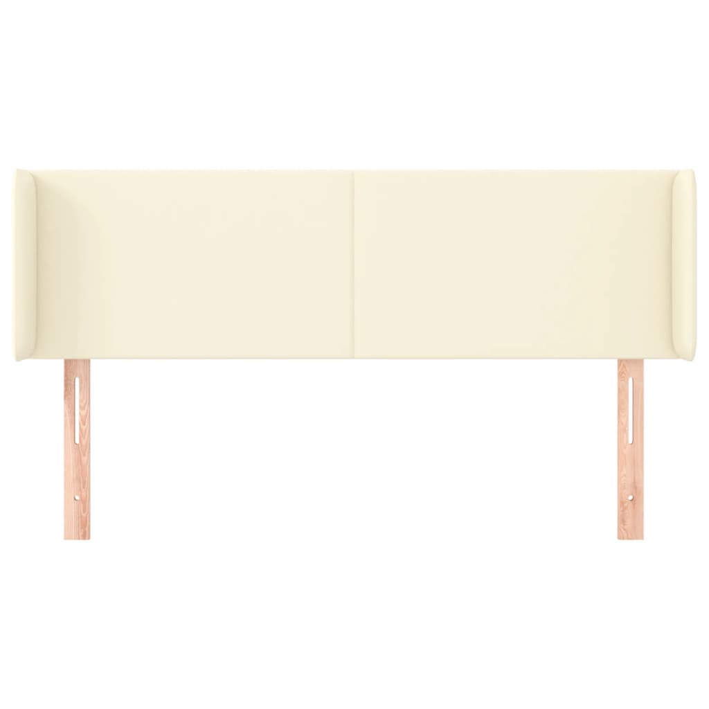 vidaXL Kopfteil mit Ohren Creme 147x16x78/88 cm Kunstleder