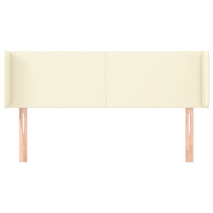 vidaXL Kopfteil mit Ohren Creme 147x16x78/88 cm Kunstleder
