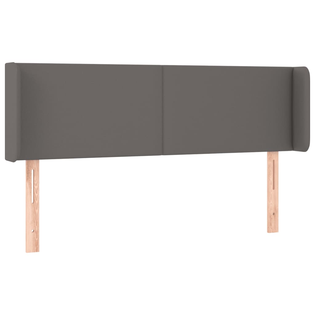 vidaXL Kopfteil mit Ohren Grau 147x16x78/88 cm Kunstleder