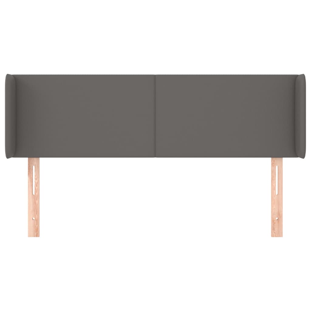 vidaXL Kopfteil mit Ohren Grau 147x16x78/88 cm Kunstleder