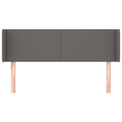 vidaXL Kopfteil mit Ohren Grau 147x16x78/88 cm Kunstleder