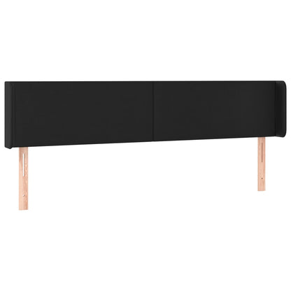vidaXL Kopfteil mit Ohren Schwarz 163x16x78/88 cm Kunstleder