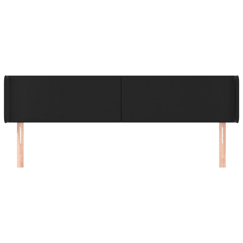 vidaXL Kopfteil mit Ohren Schwarz 163x16x78/88 cm Kunstleder