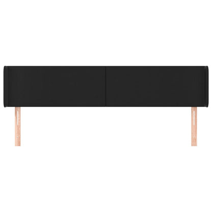 vidaXL Kopfteil mit Ohren Schwarz 163x16x78/88 cm Kunstleder