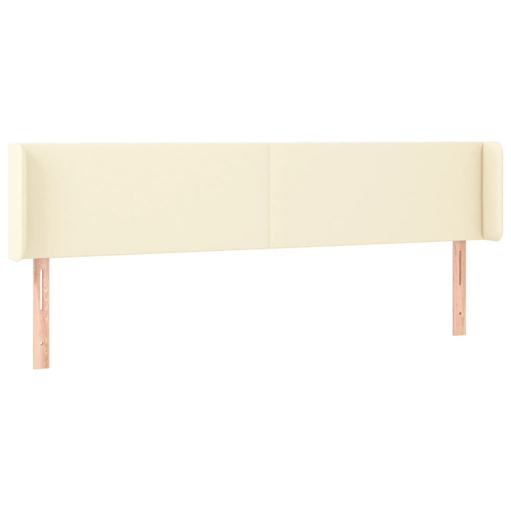 vidaXL Kopfteil mit Ohren Creme 163x16x78/88 cm Kunstleder