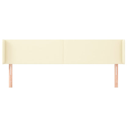 vidaXL Kopfteil mit Ohren Creme 163x16x78/88 cm Kunstleder