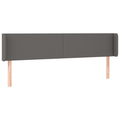 vidaXL Kopfteil mit Ohren Grau 163x16x78/88 cm Kunstleder