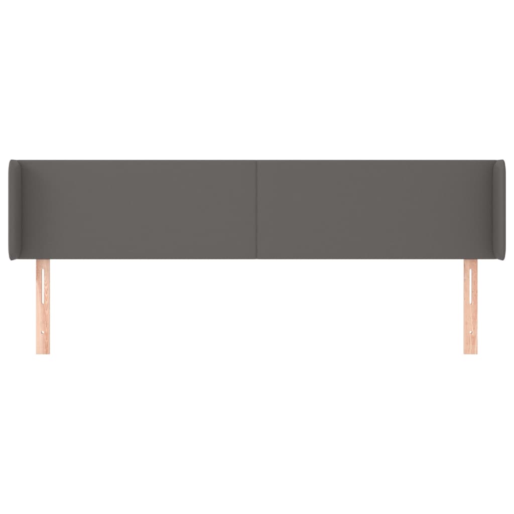 vidaXL Kopfteil mit Ohren Grau 163x16x78/88 cm Kunstleder