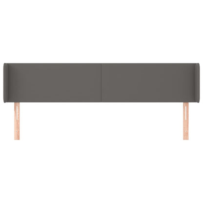 vidaXL Kopfteil mit Ohren Grau 163x16x78/88 cm Kunstleder
