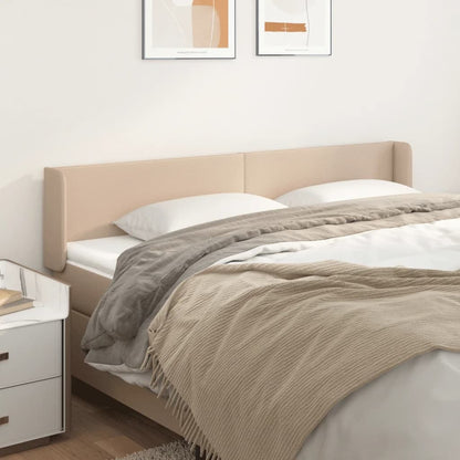 vidaXL Kopfteil mit Ohren Cappuccino-Braun 163x16x78/88 cm Kunstleder