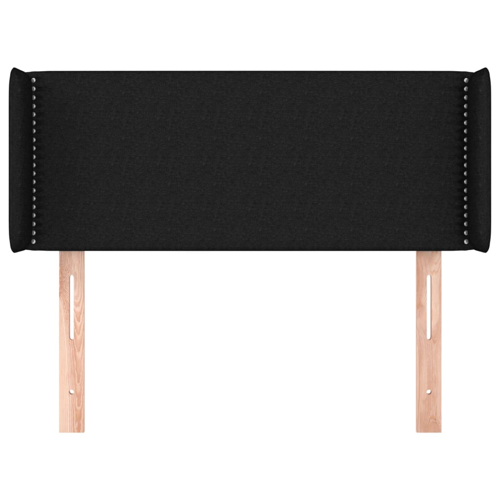 vidaXL Kopfteil mit Ohren Schwarz 83x16x78/88 cm Stoff