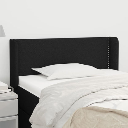vidaXL Kopfteil mit Ohren Schwarz 83x16x78/88 cm Stoff
