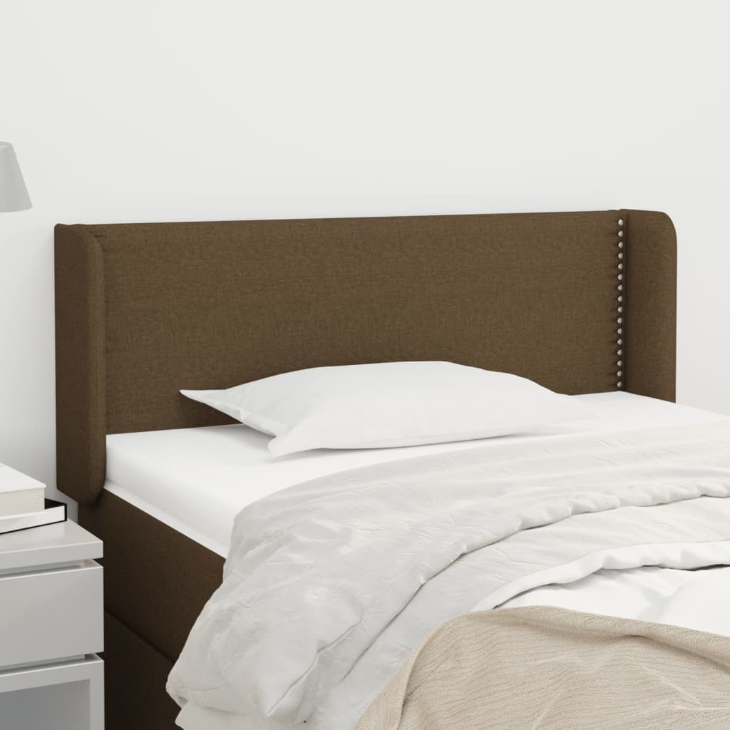 vidaXL Kopfteil mit Ohren Dunkelbraun 83x16x78/88 cm Stoff