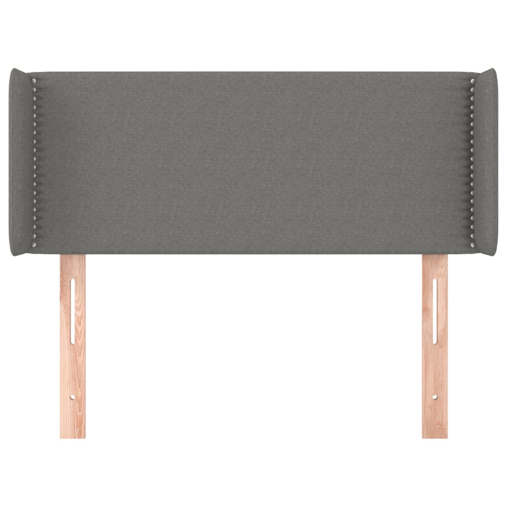 vidaXL Kopfteil mit Ohren Dunkelgrau 93x16x78/88 cm Stoff