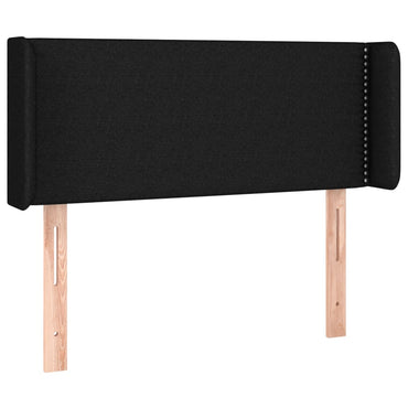 vidaXL Kopfteil mit Ohren Schwarz 93x16x78/88 cm Stoff