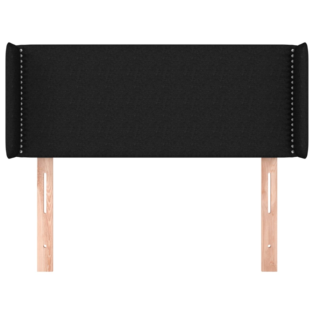 vidaXL Kopfteil mit Ohren Schwarz 93x16x78/88 cm Stoff