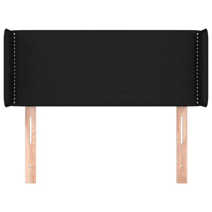 vidaXL Kopfteil mit Ohren Schwarz 93x16x78/88 cm Stoff