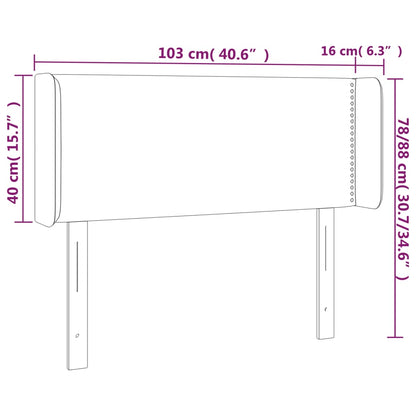 vidaXL Kopfteil mit Ohren Dunkelbraun 103x16x78/88 cm Stoff