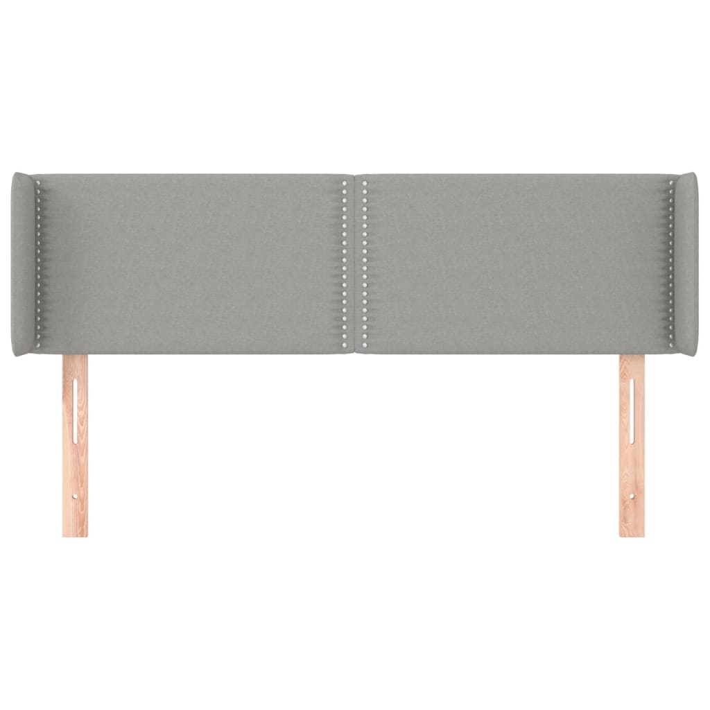vidaXL Kopfteil mit Ohren Hellgrau 147x16x78/88 cm Stoff