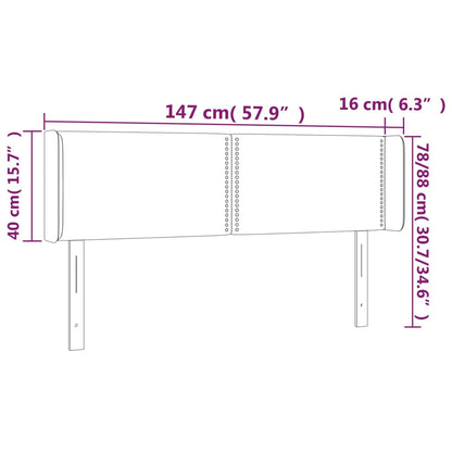 vidaXL Kopfteil mit Ohren Hellgrau 147x16x78/88 cm Stoff