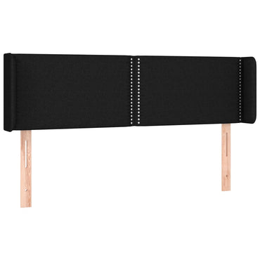 vidaXL Kopfteil mit Ohren Schwarz 147x16x78/88 cm Stoff