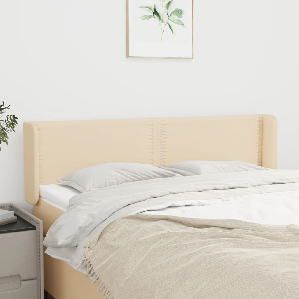 vidaXL Kopfteil mit Ohren Creme 147x16x78/88 cm Stoff