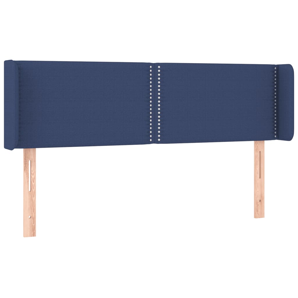 vidaXL Kopfteil mit Ohren Blau 147x16x78/88 cm Stoff