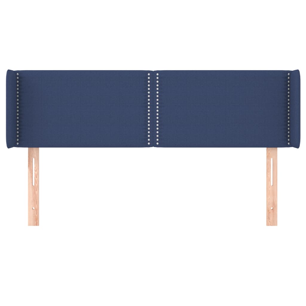 vidaXL Kopfteil mit Ohren Blau 147x16x78/88 cm Stoff