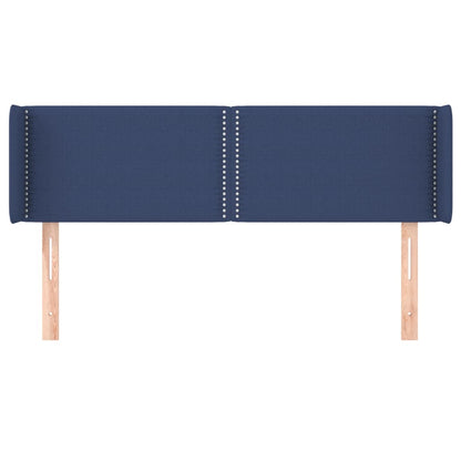 vidaXL Kopfteil mit Ohren Blau 147x16x78/88 cm Stoff