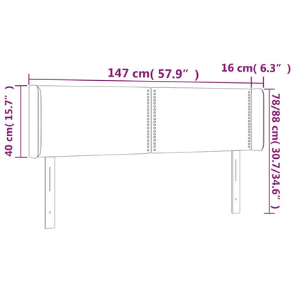 vidaXL Kopfteil mit Ohren Blau 147x16x78/88 cm Stoff