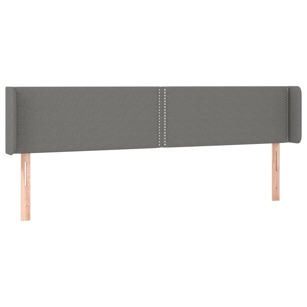 vidaXL Kopfteil mit Ohren Dunkelgrau 163x16x78/88 cm Stoff