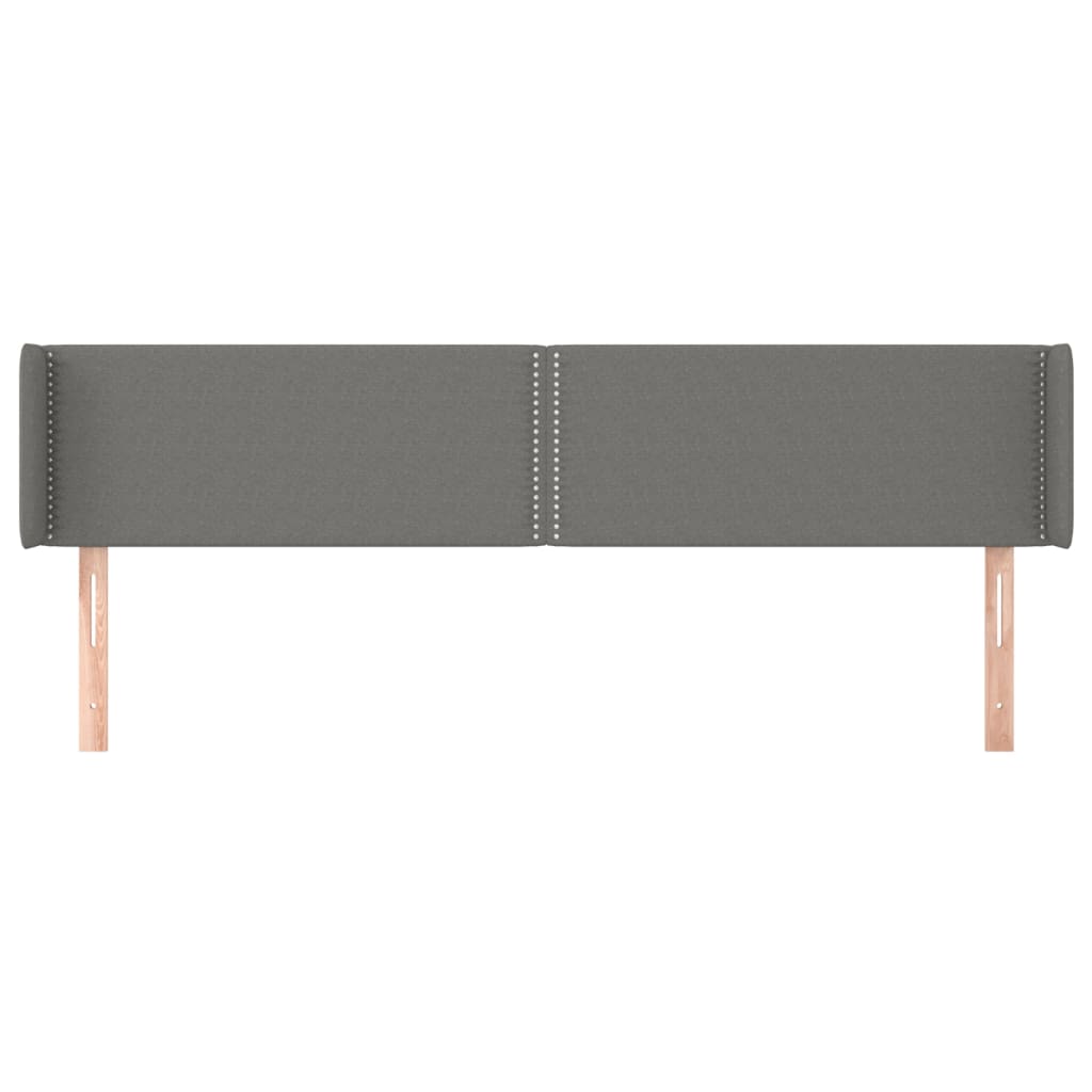 vidaXL Kopfteil mit Ohren Dunkelgrau 163x16x78/88 cm Stoff