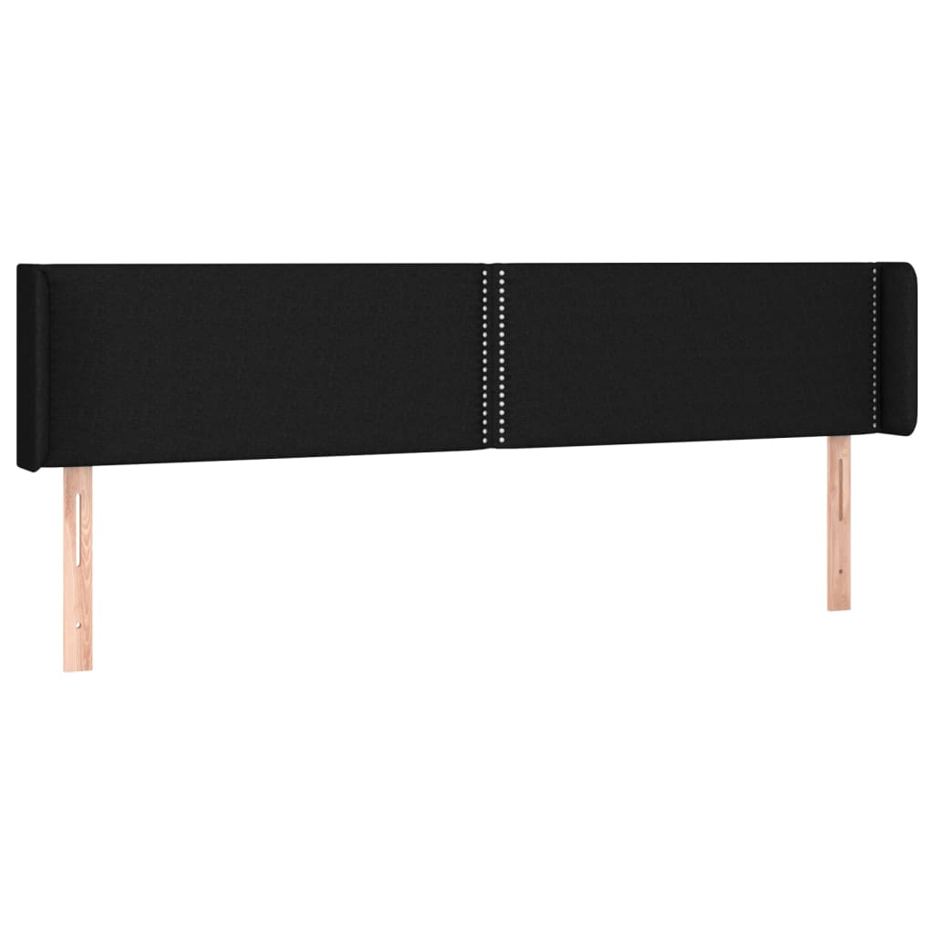 vidaXL Kopfteil mit Ohren Schwarz 163x16x78/88 cm Stoff