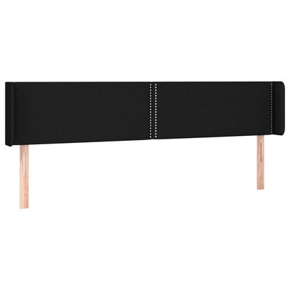 vidaXL Kopfteil mit Ohren Schwarz 163x16x78/88 cm Stoff