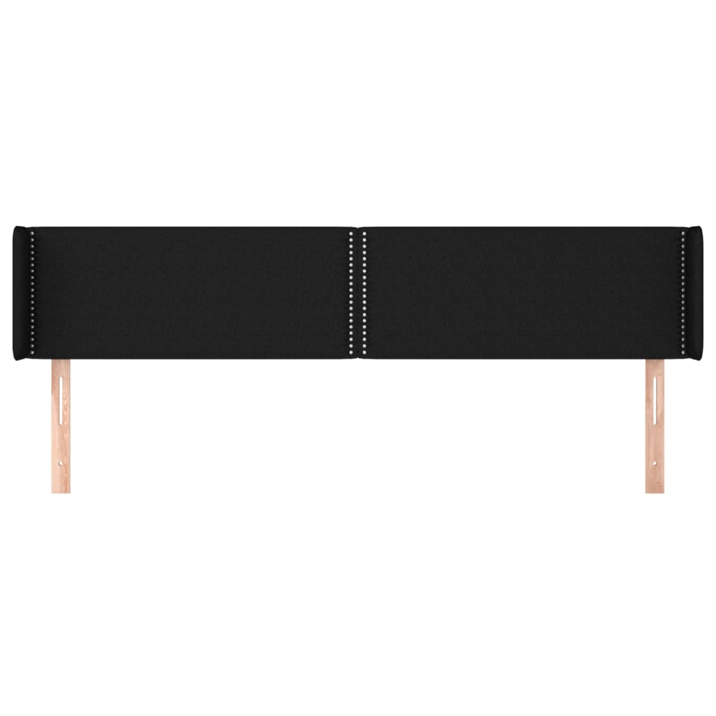 vidaXL Kopfteil mit Ohren Schwarz 163x16x78/88 cm Stoff