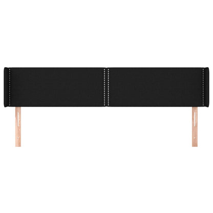 vidaXL Kopfteil mit Ohren Schwarz 163x16x78/88 cm Stoff