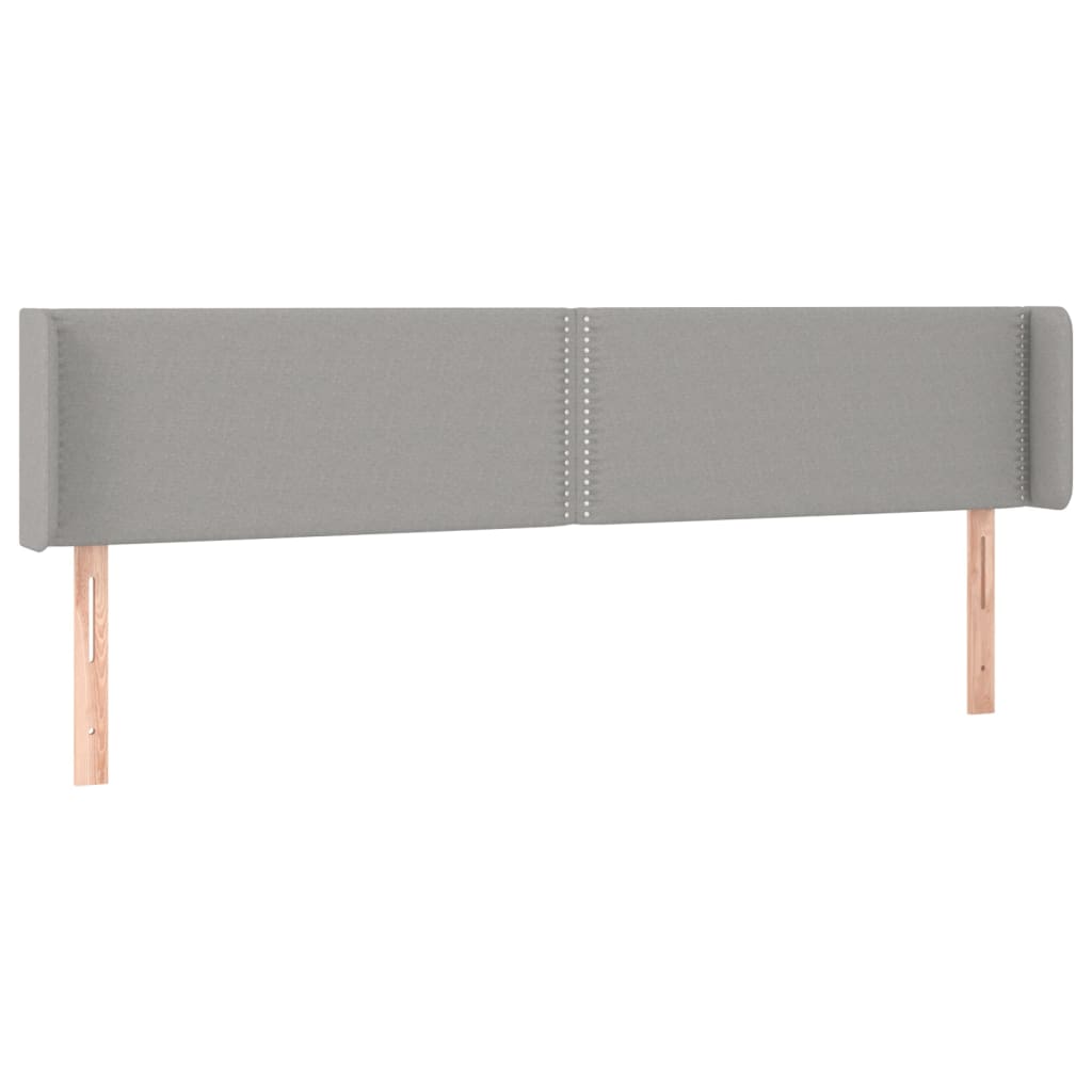 vidaXL Kopfteil mit Ohren Hellgrau 183x16x78/88 cm Stoff