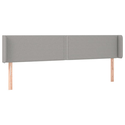 vidaXL Kopfteil mit Ohren Hellgrau 183x16x78/88 cm Stoff