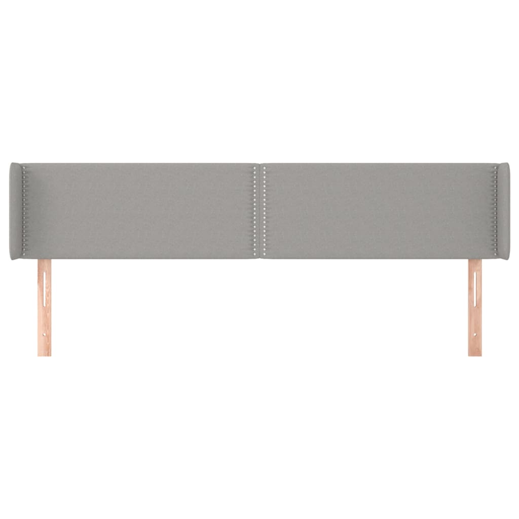 vidaXL Kopfteil mit Ohren Hellgrau 183x16x78/88 cm Stoff