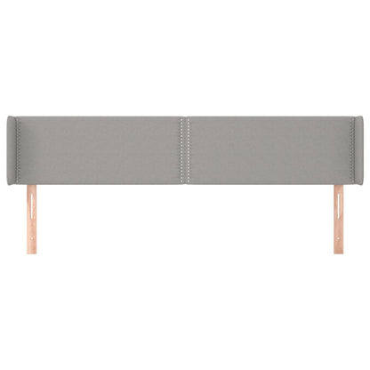 vidaXL Kopfteil mit Ohren Hellgrau 183x16x78/88 cm Stoff