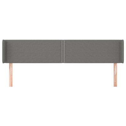 vidaXL Kopfteil mit Ohren Dunkelgrau 183x16x78/88 cm Stoff