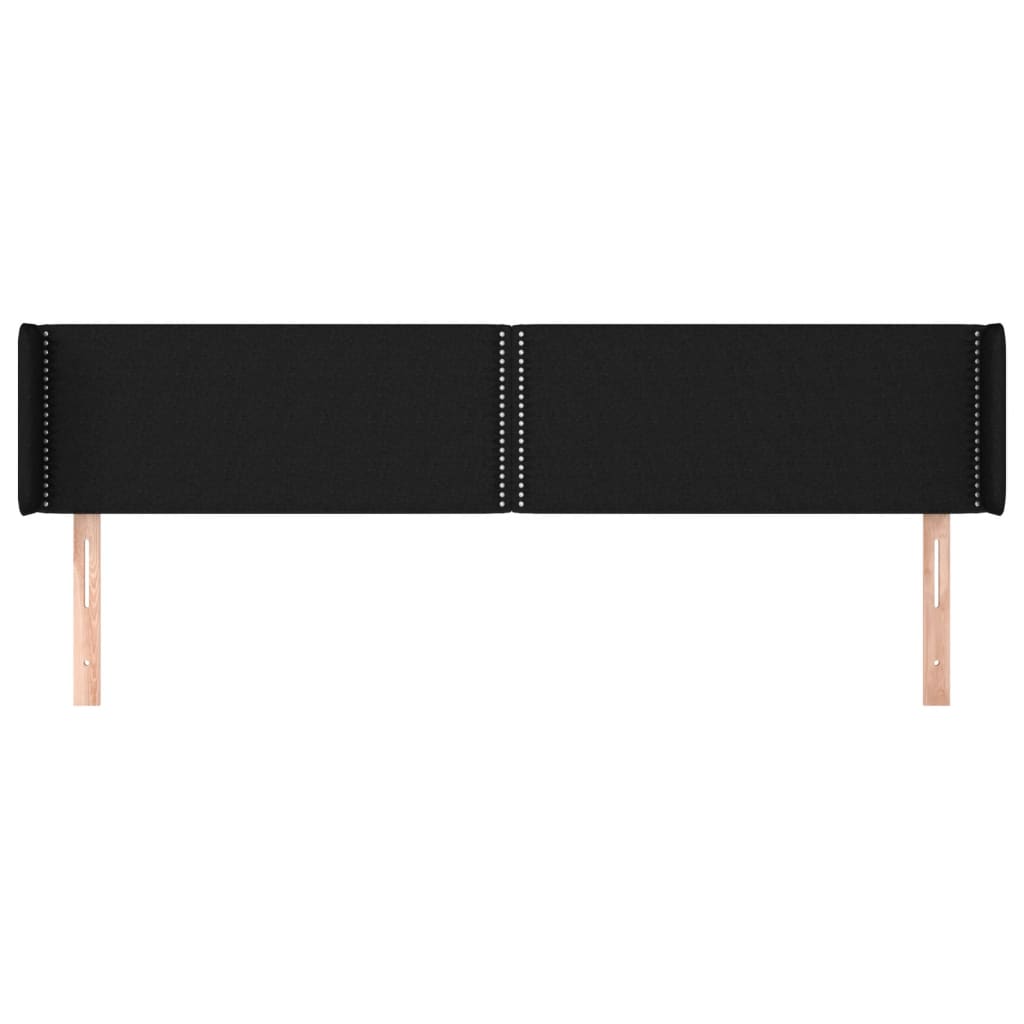 vidaXL Kopfteil mit Ohren Schwarz 183x16x78/88 cm Stoff