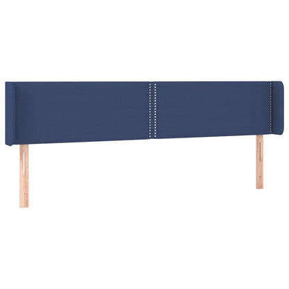 vidaXL Kopfteil mit Ohren Blau 183x16x78/88 cm Stoff