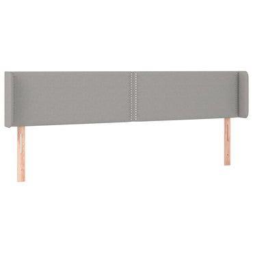 vidaXL Kopfteil mit Ohren Hellgrau 203x16x78/88 cm Stoff