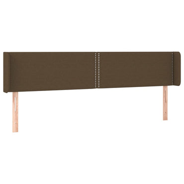 vidaXL Kopfteil mit Ohren Dunkelbraun 203x16x78/88 cm Stoff