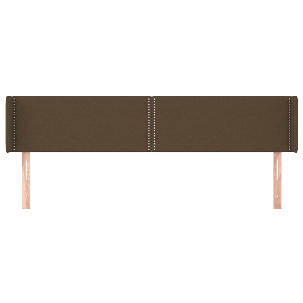 vidaXL Kopfteil mit Ohren Dunkelbraun 203x16x78/88 cm Stoff