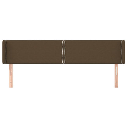 vidaXL Kopfteil mit Ohren Dunkelbraun 203x16x78/88 cm Stoff